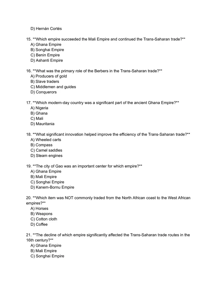 Questions on the Trans-Sahara Trade - Page 3