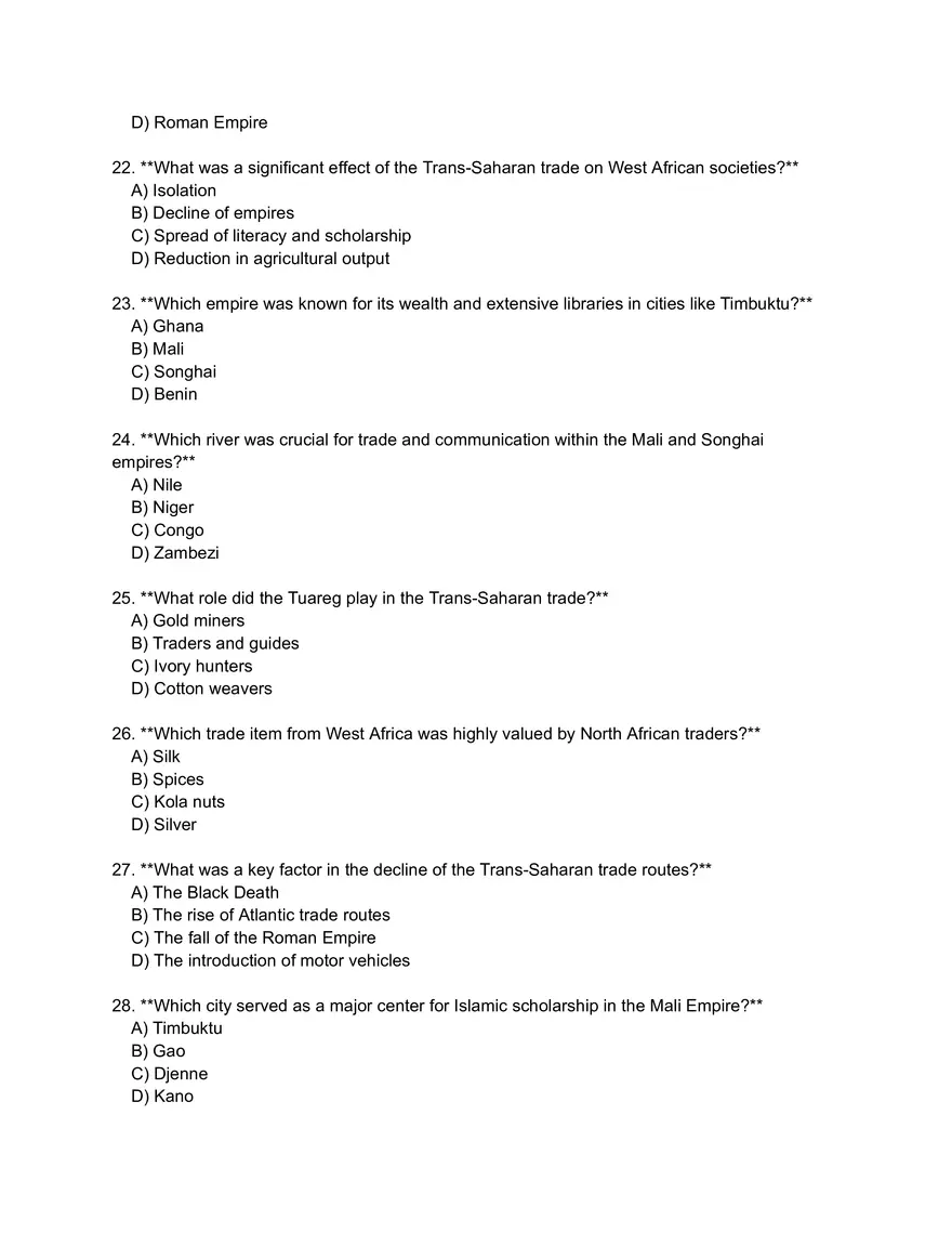 Questions on the Trans-Sahara Trade - Page 4