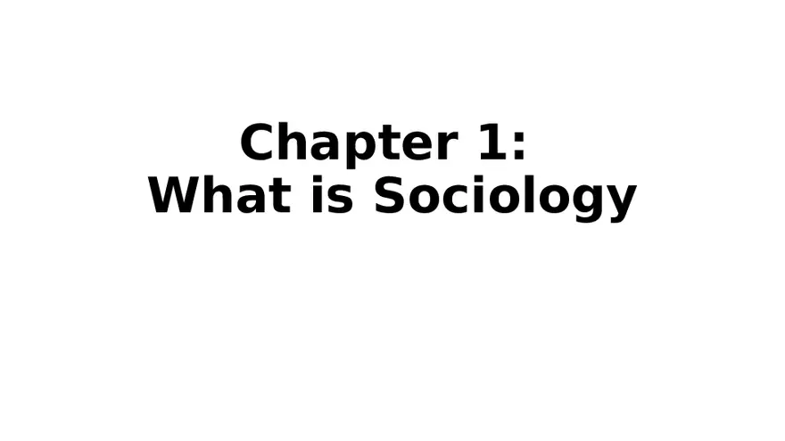 Chapter 1 What is Sociology - Page 1
