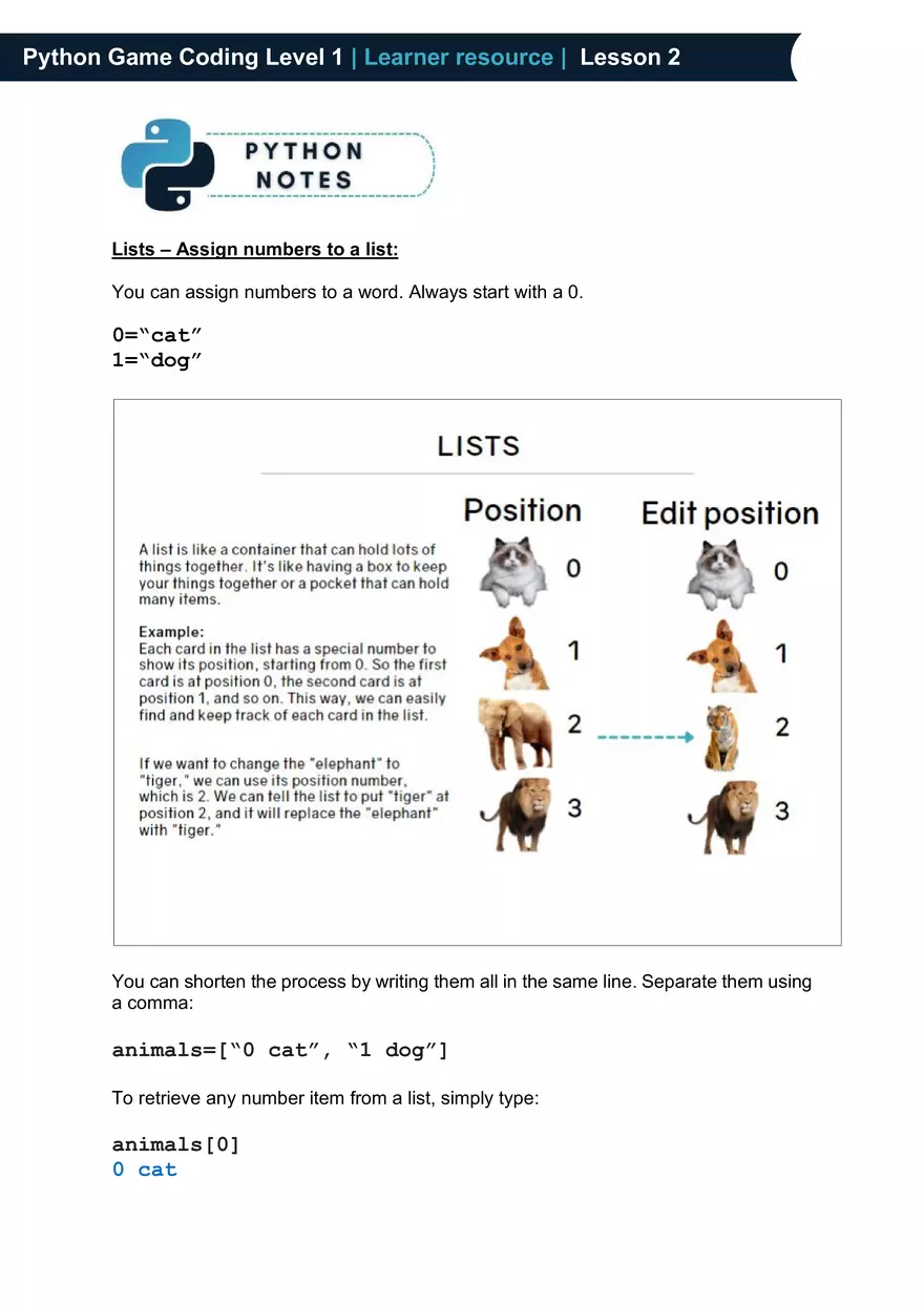 Python Game Coding Level 1 Learner Resource - Page 7