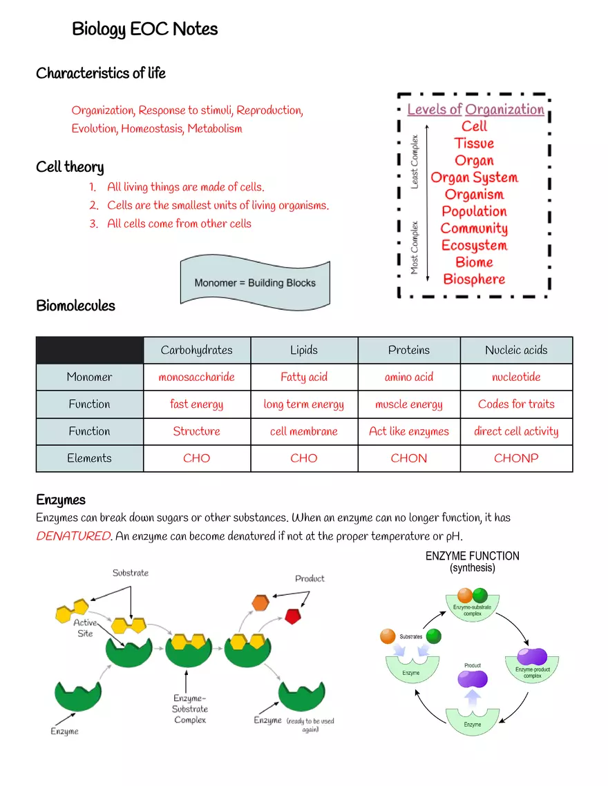 Characteristics of Life Notes - Page 1