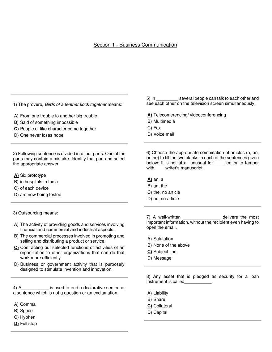 Section 1 - Business Communication - Page 1