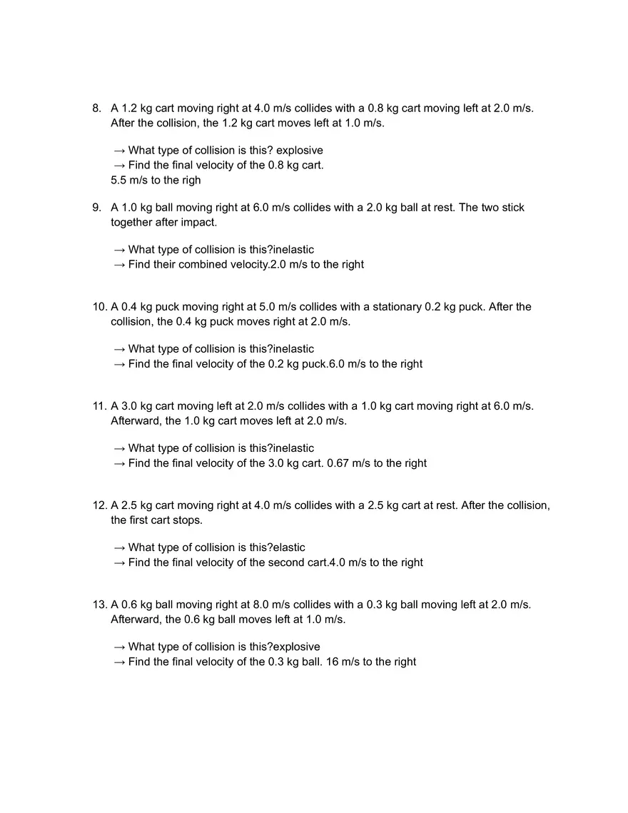 4.6 Elastic Inelastic Practice Problems - Page 2