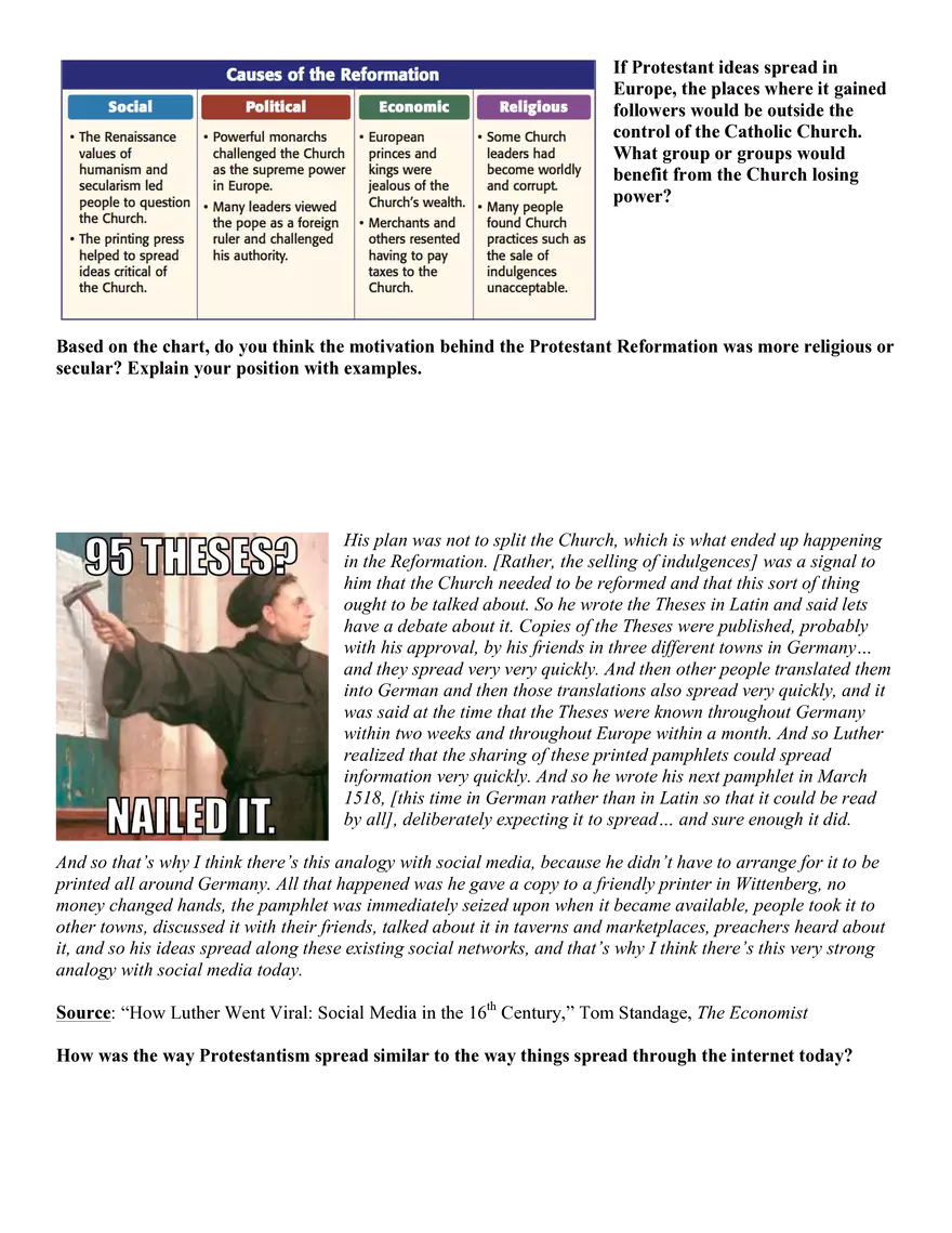 Martin Luther & Protestantism - Page 2