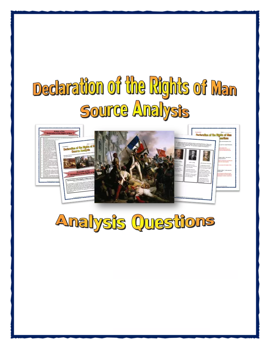 Declaration of the Rights of Man Source Analysis Student Version - Page 1
