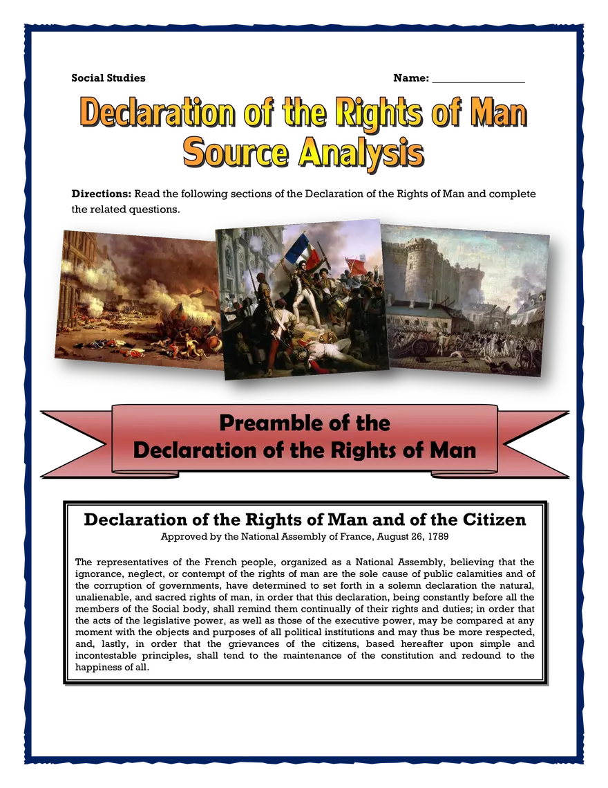 Declaration of the Rights of Man Source Analysis Student Version - Page 2