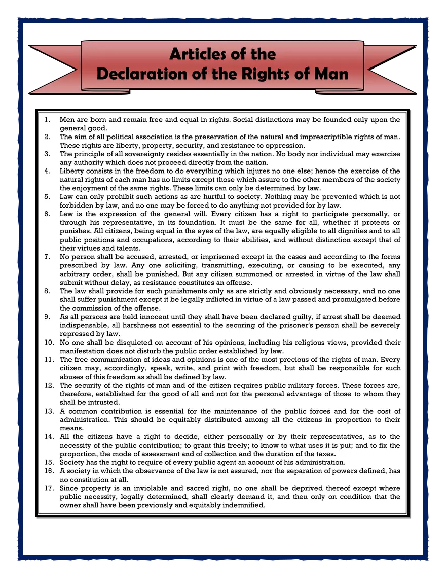 Declaration of the Rights of Man Source Analysis Student Version - Page 3