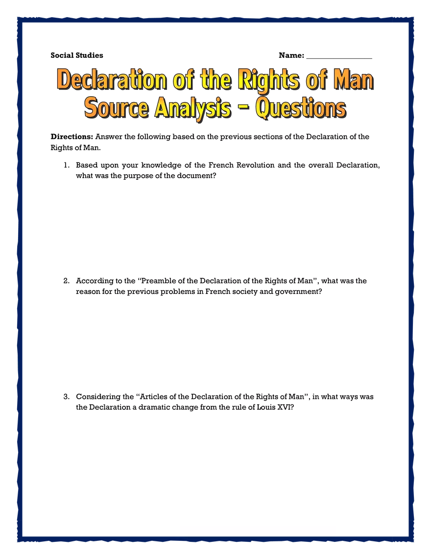 Declaration of the Rights of Man Source Analysis Student Version - Page 4