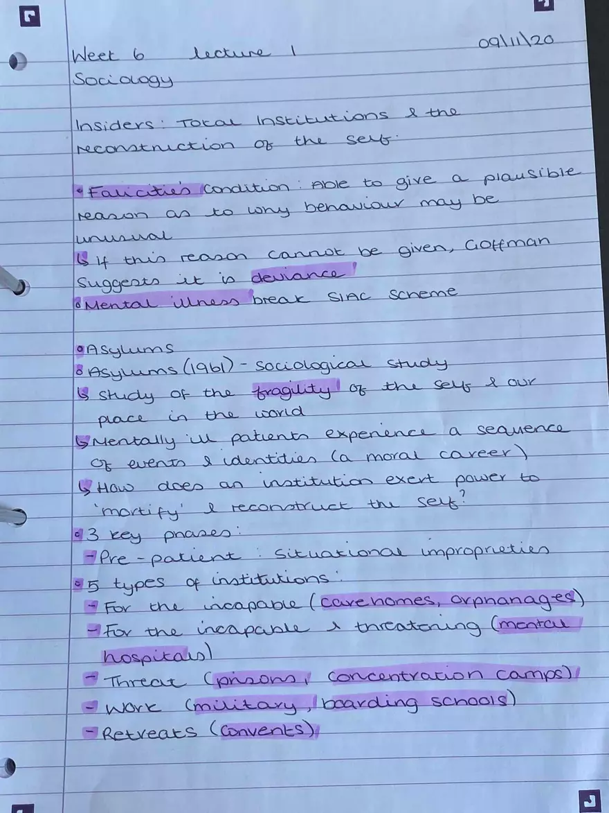 Sociology 101 Week #6 - Page 1