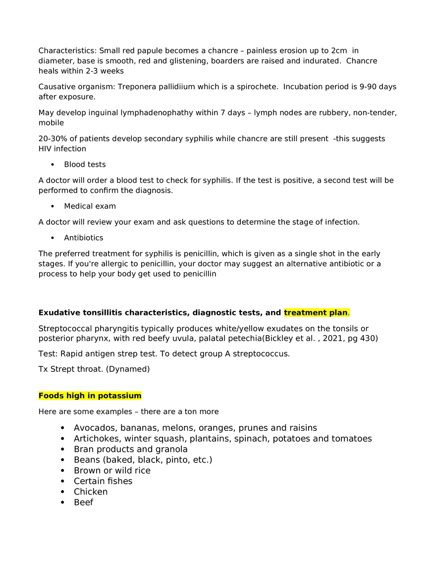 Health Assessment Exam #1 Blueprint - Page 9