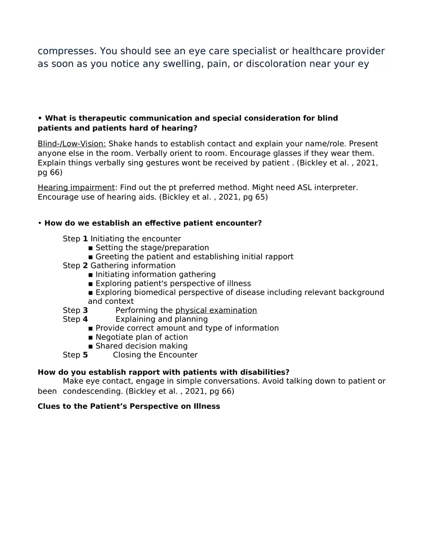 Health Assessment Exam #1 Blueprint - Page 2