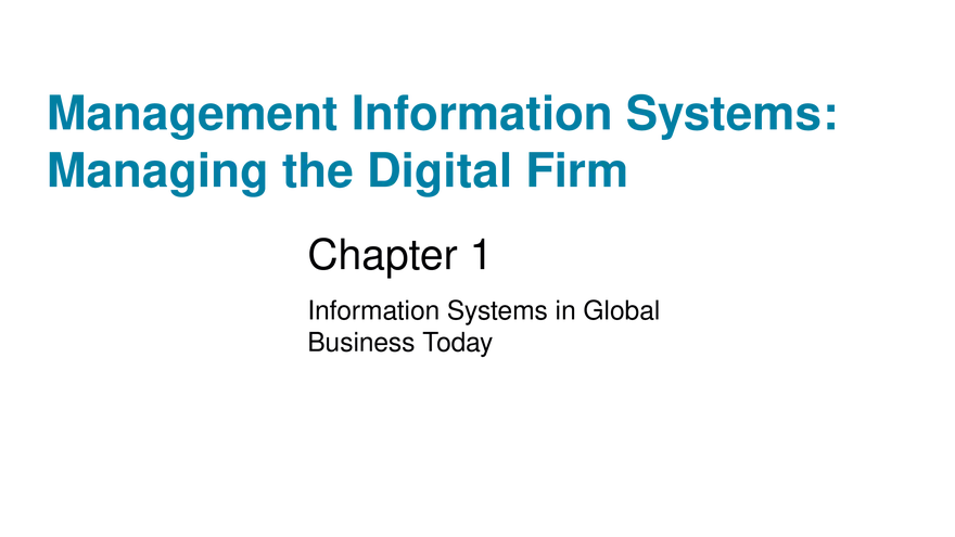 Managing the Digital Firm Lecture Note - Page 1