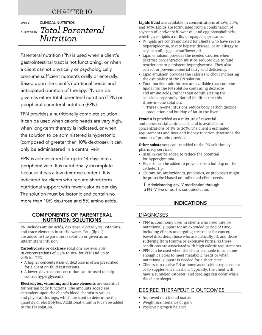 Total Parenteral Nutrition - Page 1