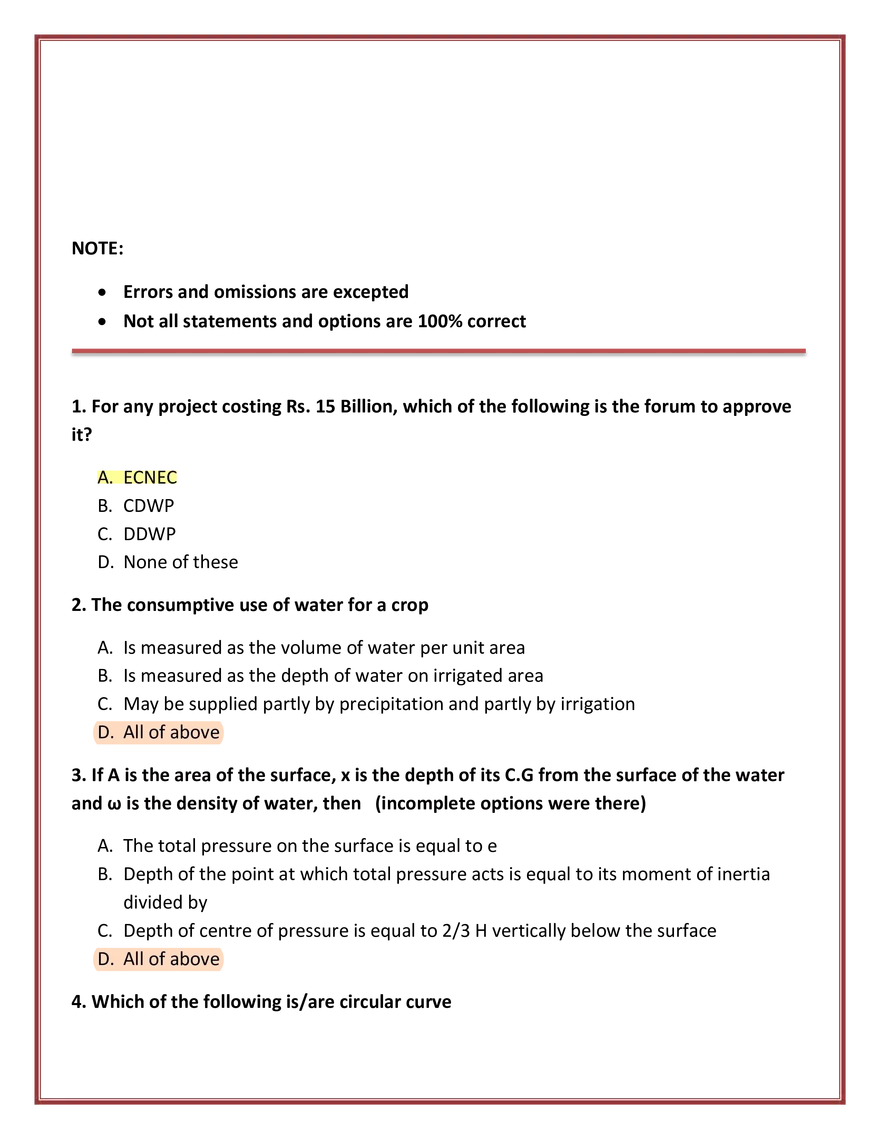 Project Approval and Hydrology Concepts - Page 1
