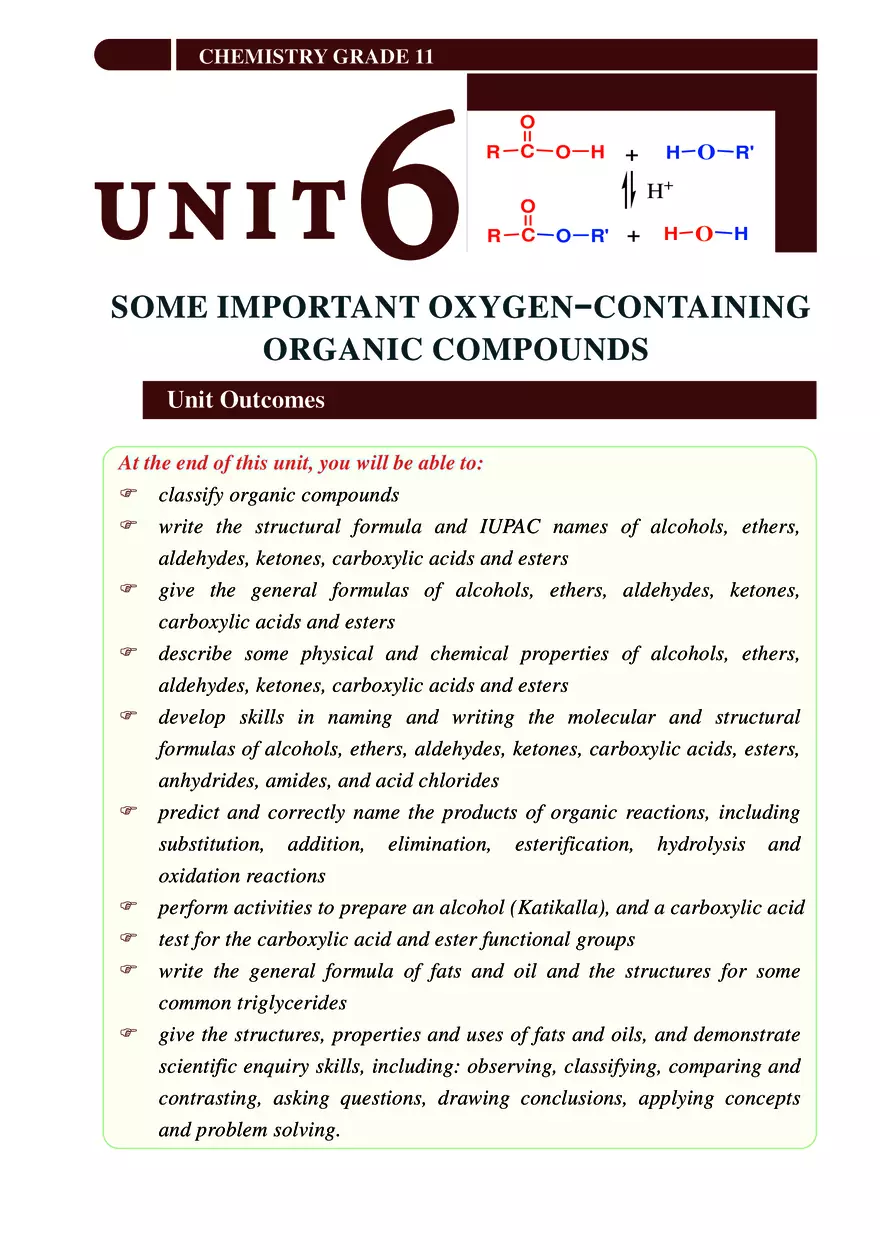 Some Important Oxygen-Containing Organic Compounds - Page 1