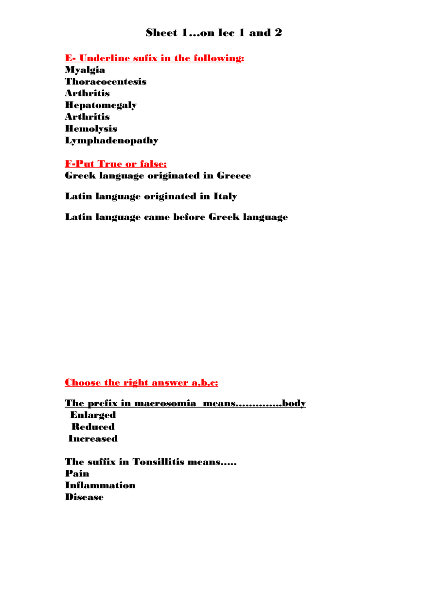 Medical Terminology Basics Structure and Definitions - Page 2