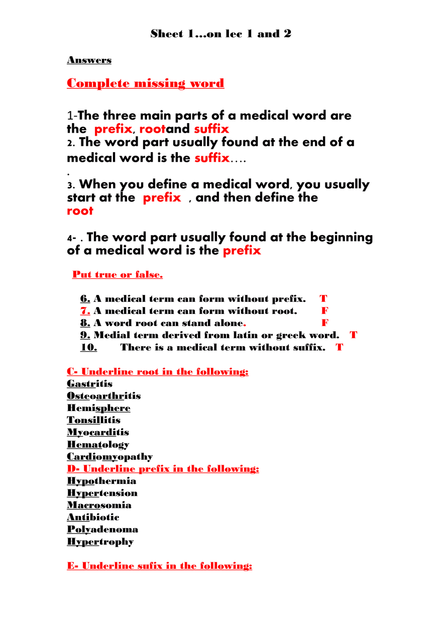 Medical Terminology Basics Structure and Definitions - Page 4