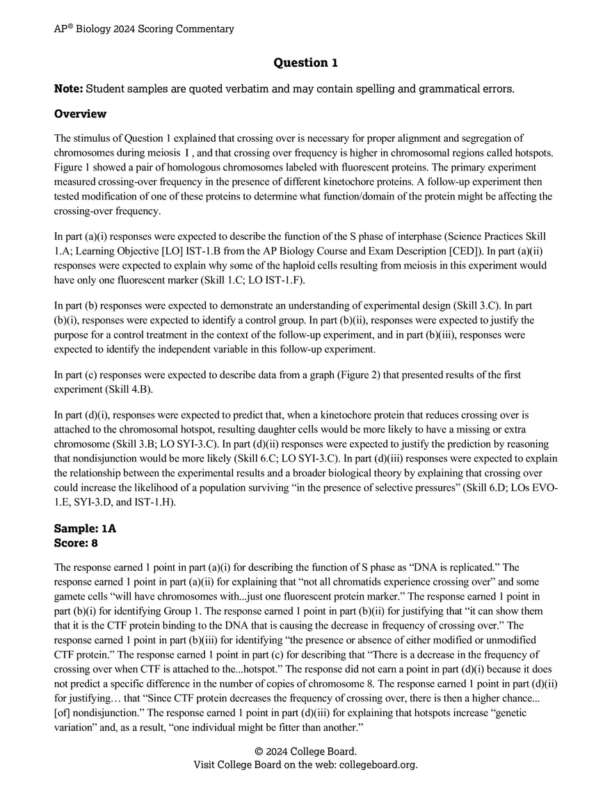 AP Sample Student Responses and Scoring Commentary - Page 4