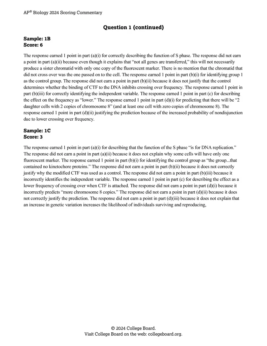 AP Sample Student Responses and Scoring Commentary - Page 5