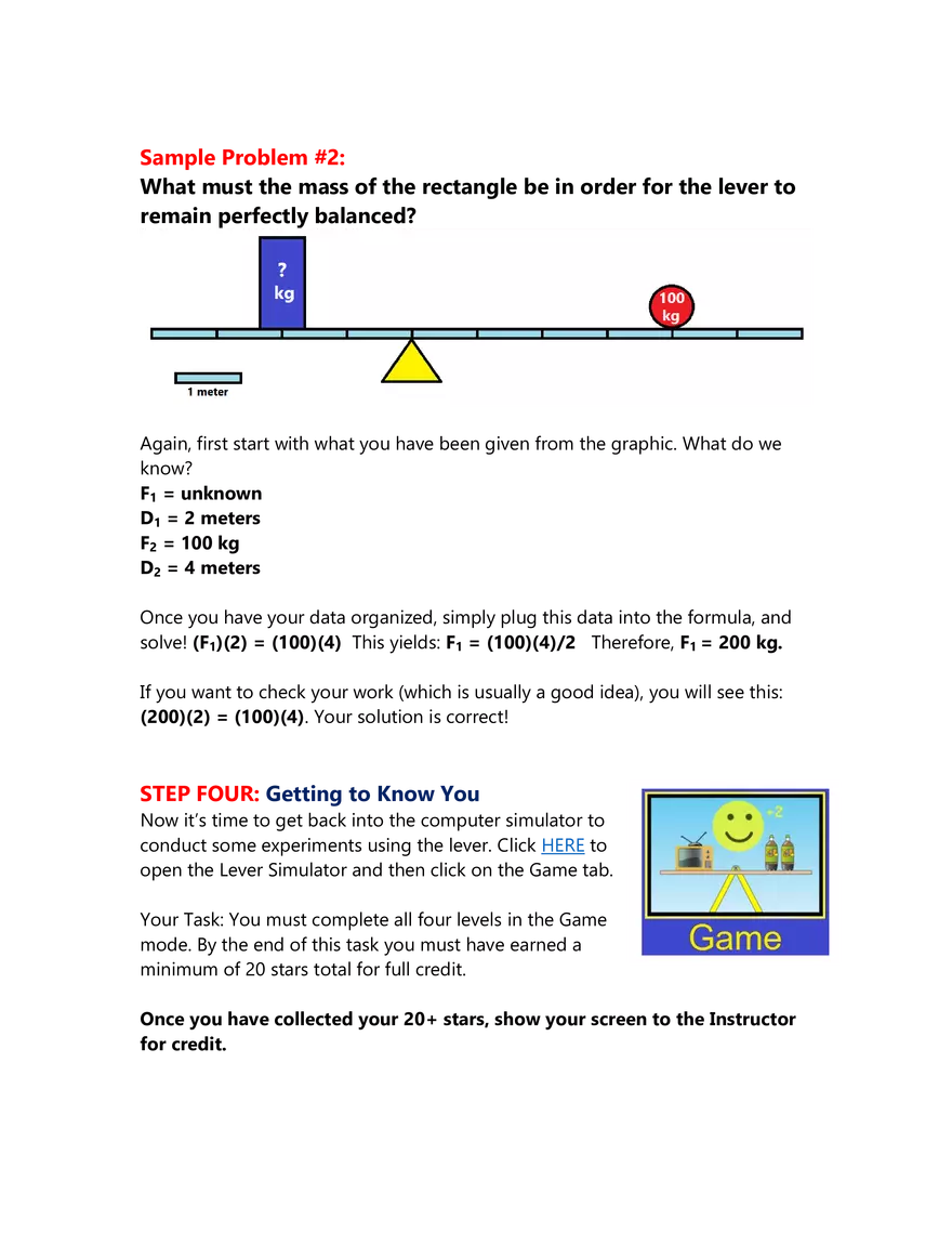 Physical Science Lab the Lever Other Simple Machines #1 - Page 6