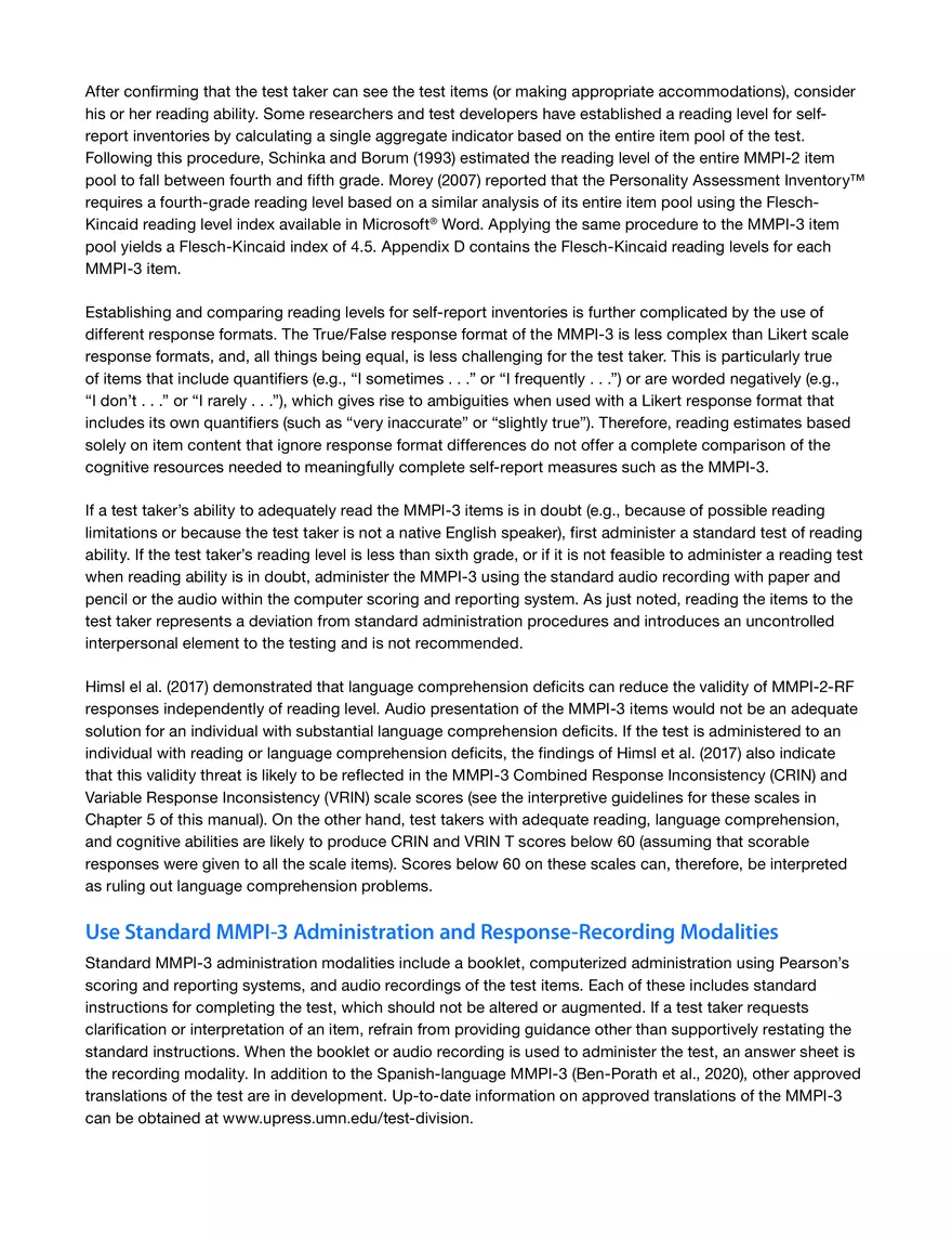 Procedures for Administration and Scoring - Page 2