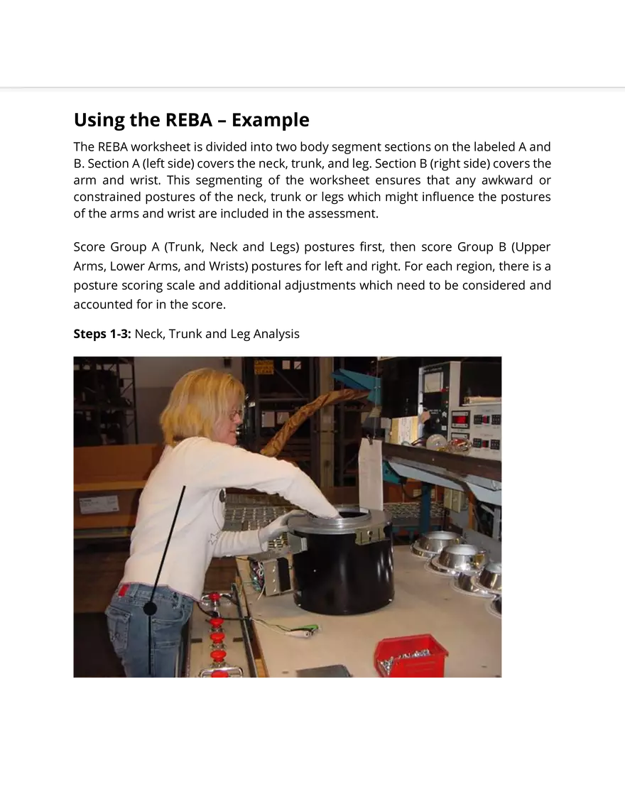 Rapid Entire Body Assessment (REBA) - Page 3