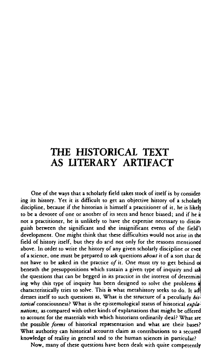 The Historical Text as Literary Artifact - Page 1