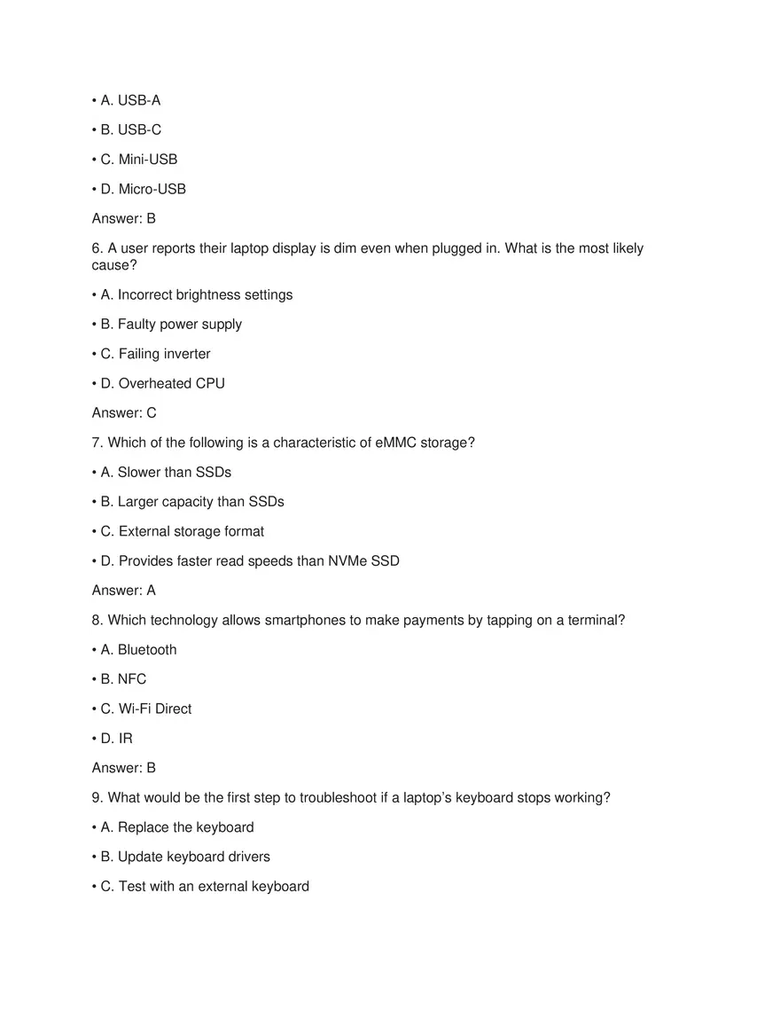 Mobile Devices Exam Answers - Page 2