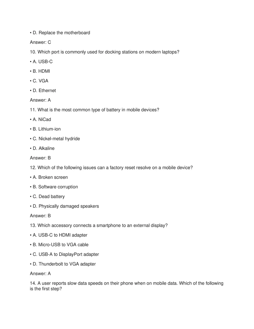 Mobile Devices Exam Answers - Page 4