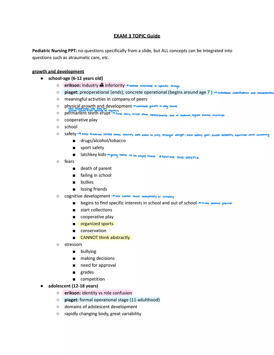Pediatric Nursing School-age (6-12 Years Old) - Page 1