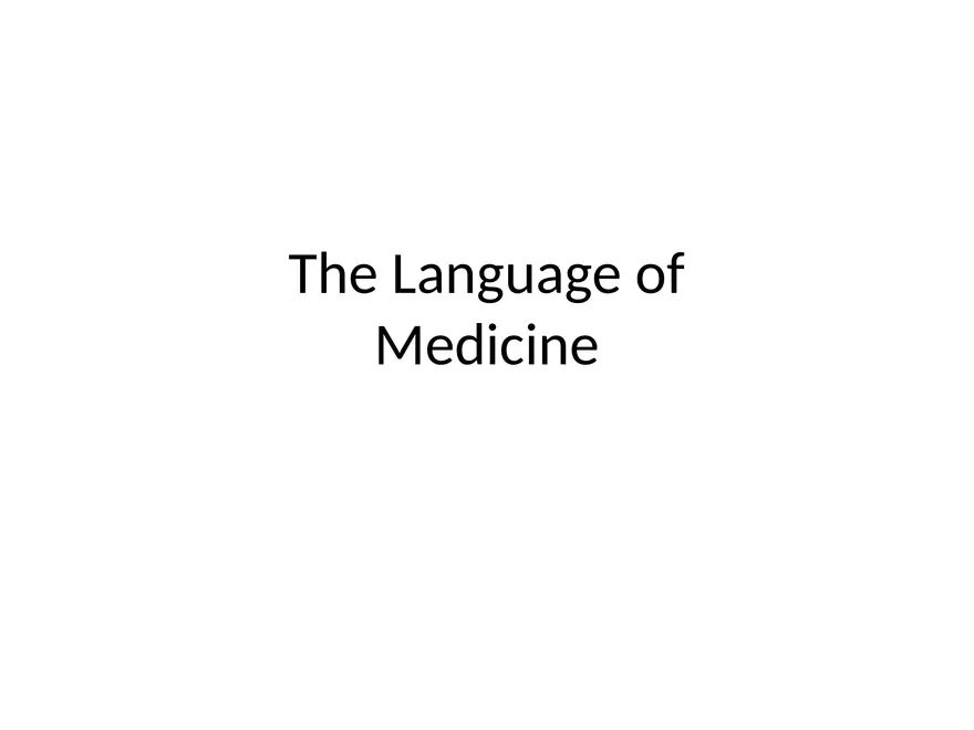 The Language of Medicine - Page 1