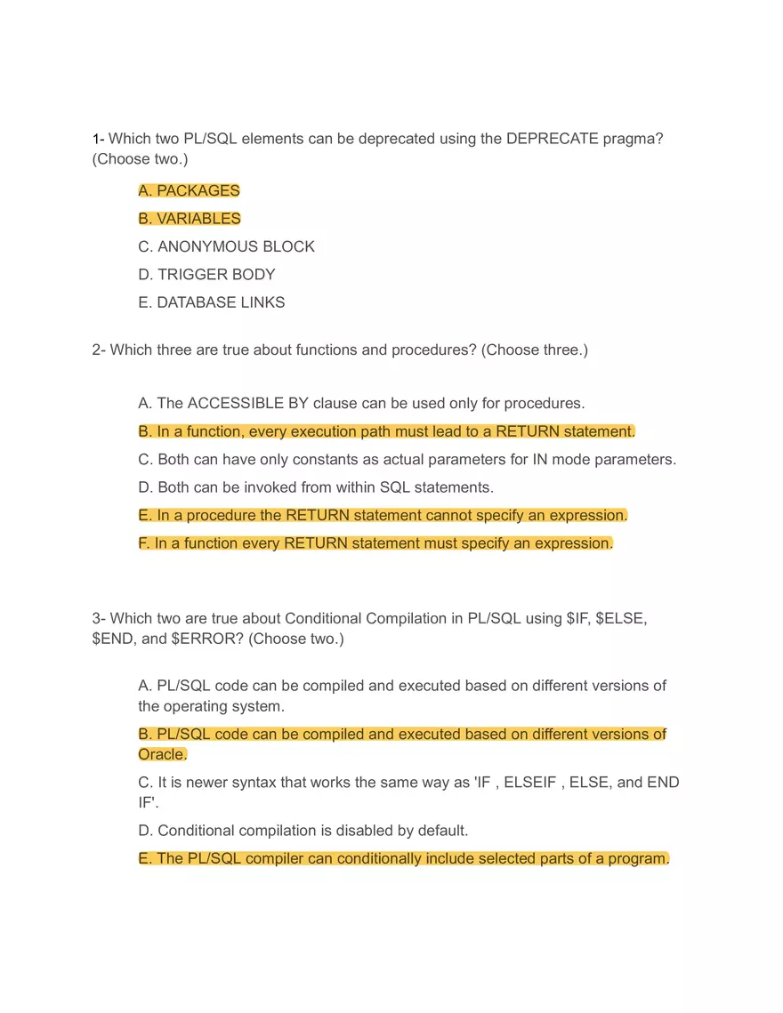 Deprecated PL SQL Elements - Page 1