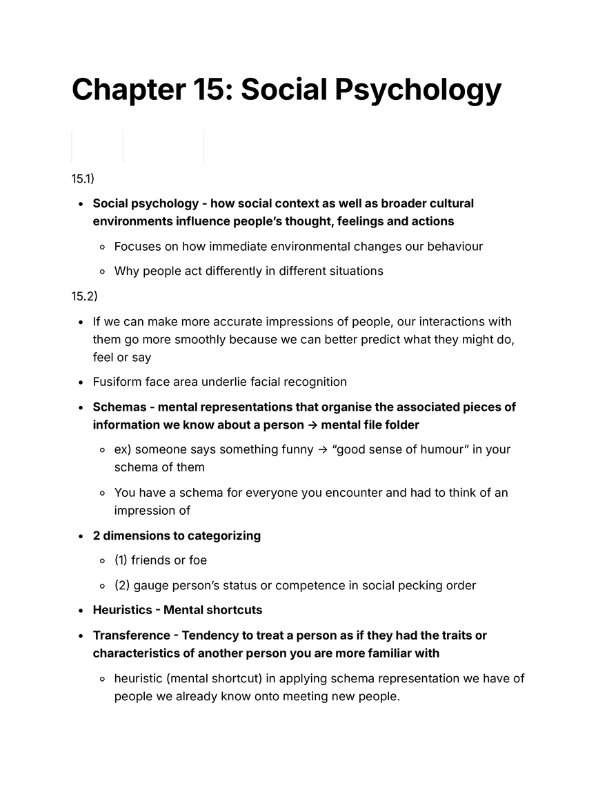 Chapter 15 Social Psychology Guide - Page 1