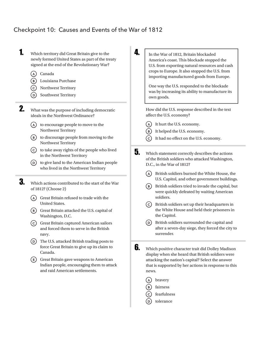 Causes and Events of the War of 1812 - Page 1