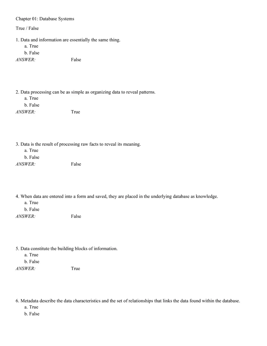 Chapter 01 Database Systems Answers - Page 1