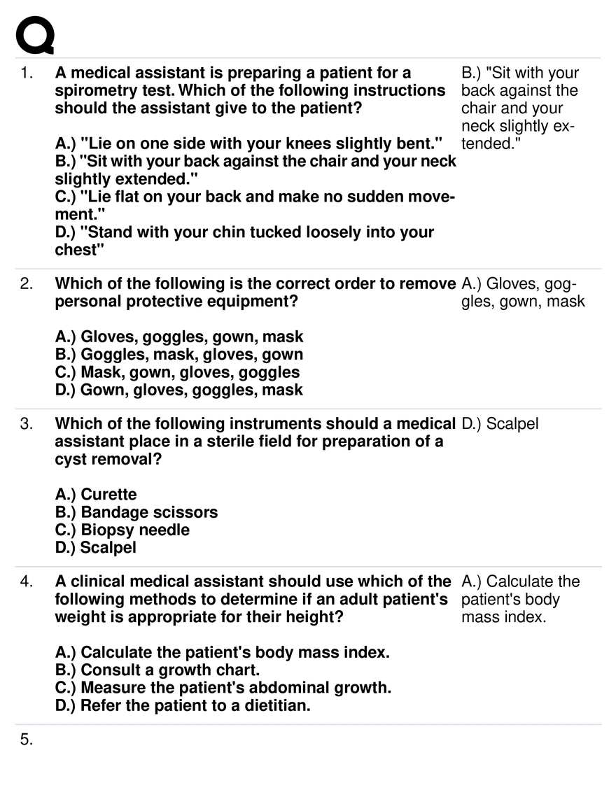 Medical Assisting Procedures and Safety Protocols - Page 1