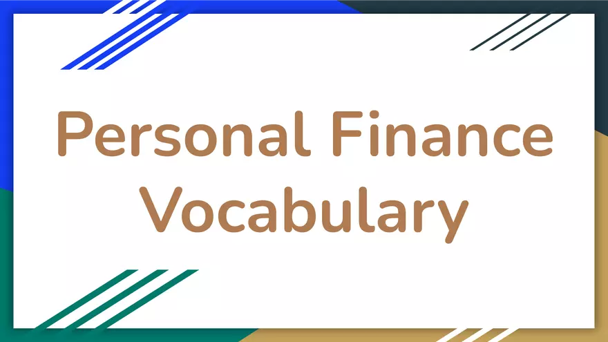 Personal Finance Vocabulary - Page 1