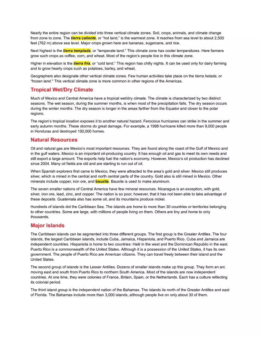 Geography and Cultural Significance of Mexico and Central America - Page 2