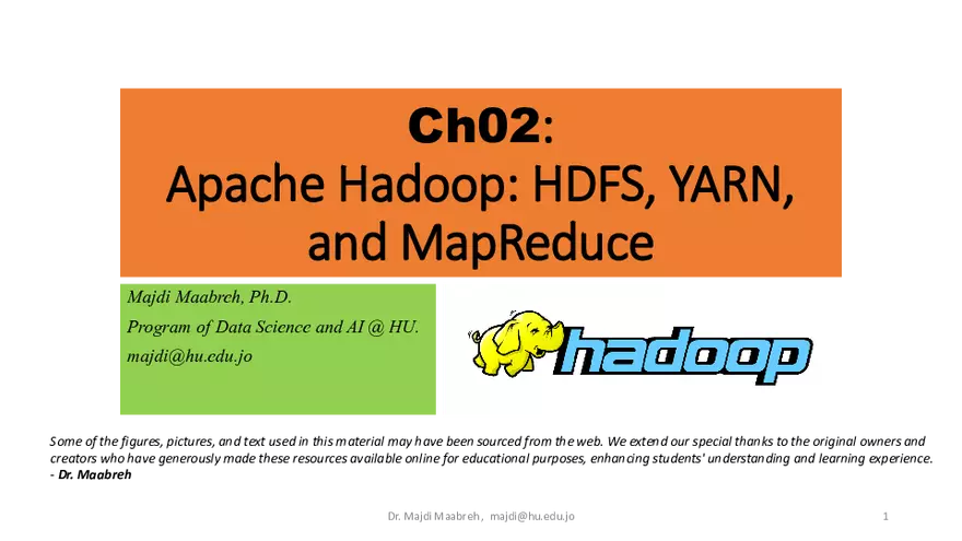 Apache Hadoop - HDFS, YARN, and MapReduce - Page 1