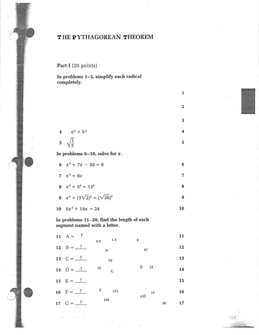 The Pythagorian Theorem - Page 1