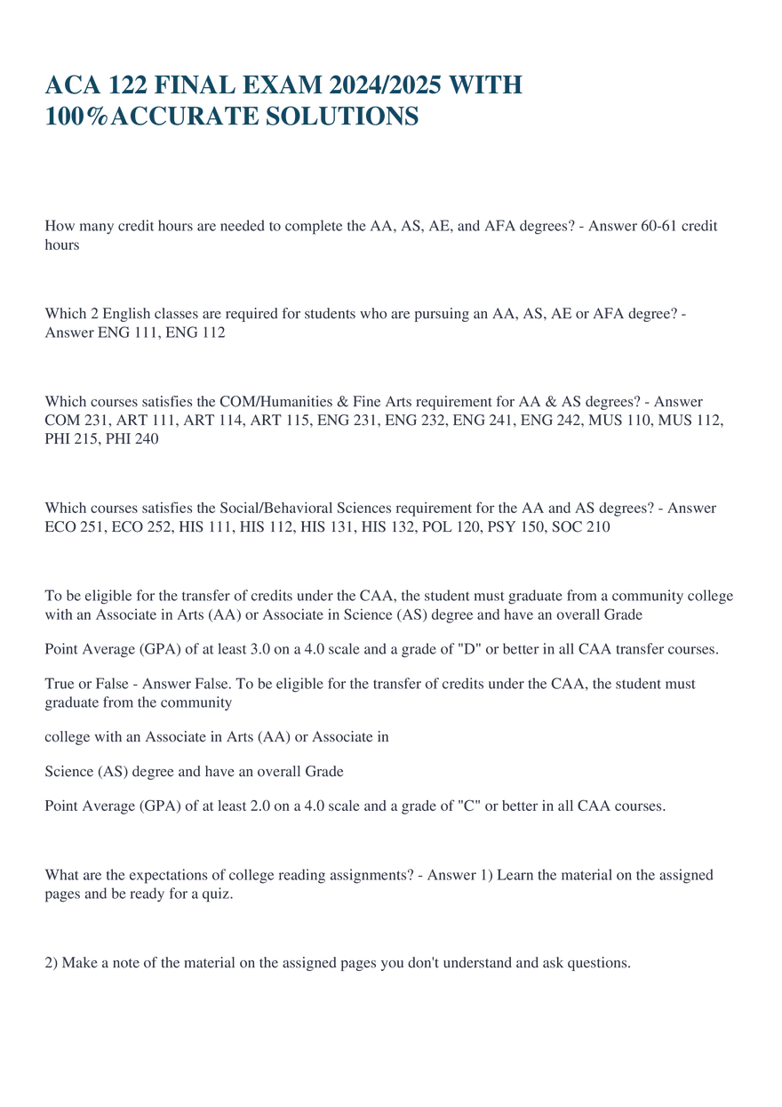 Aca 122 Final Exam 2024/2025 - Page 1