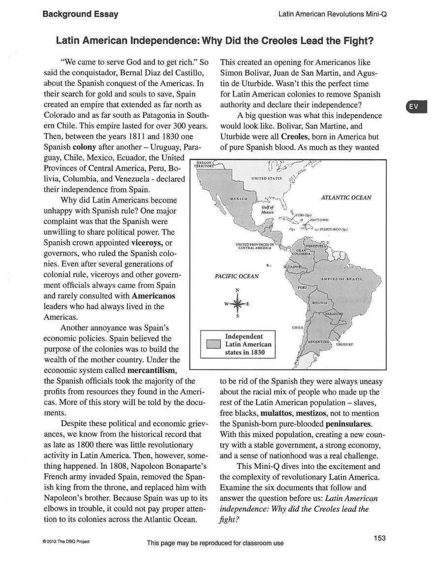 Latin American Revolutions Mini-Q - Page 8