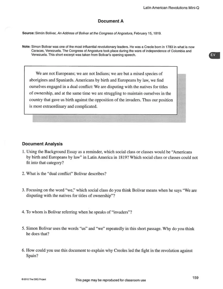 Latin American Revolutions Mini-Q - Page 11