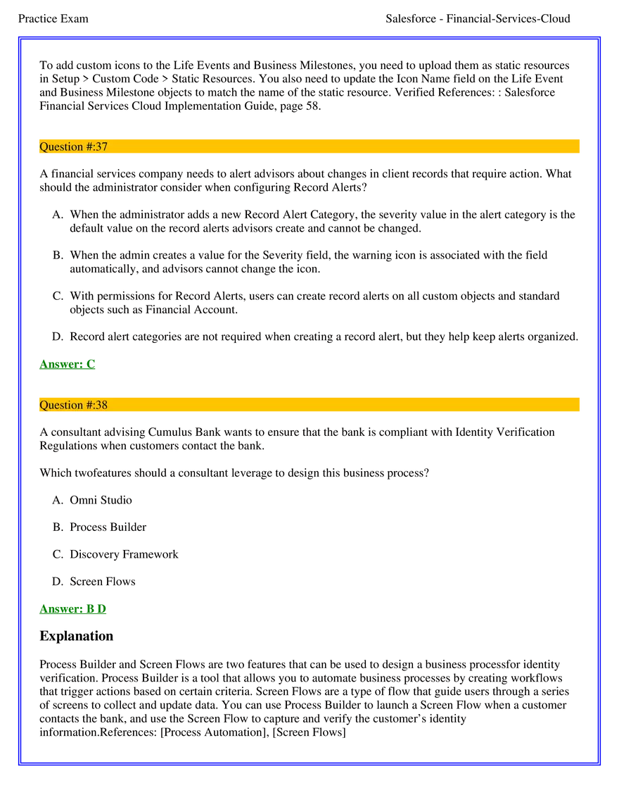Salesforce Financial Services Cloud Exam Answers 3 - Page 3