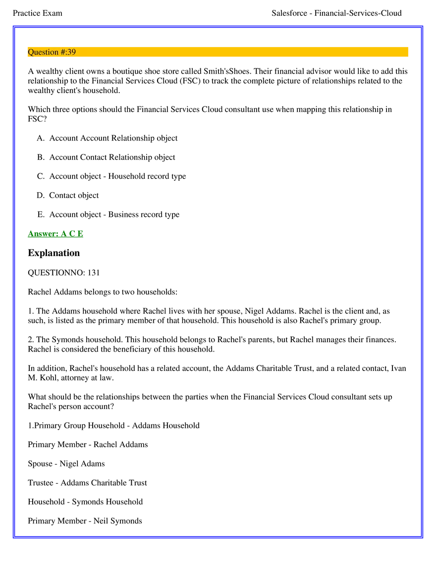 Salesforce Financial Services Cloud Exam Answers 3 - Page 4