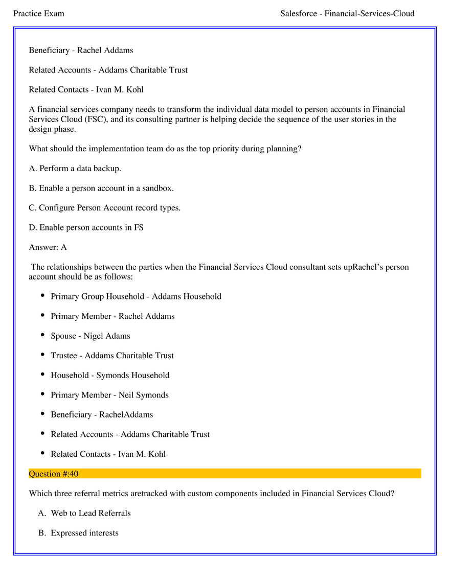 Salesforce Financial Services Cloud Exam Answers 3 - Page 5