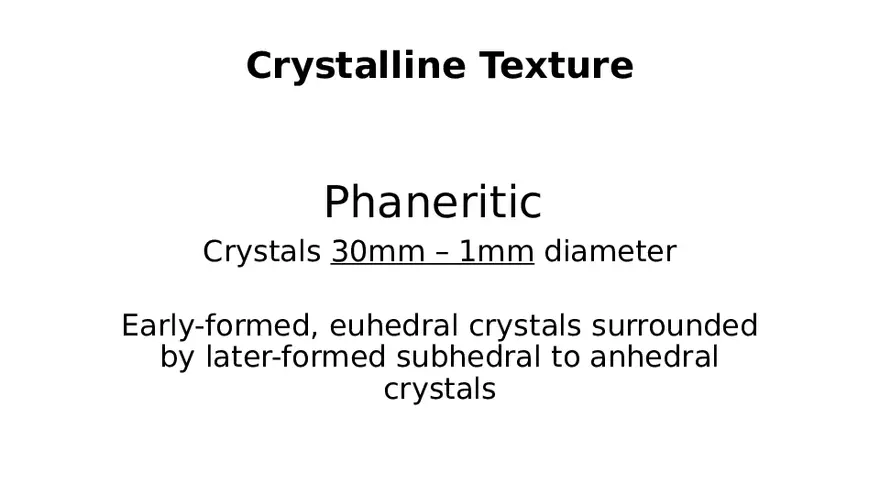 Textures of Igneous Rocks Lecture Part 3 - Page 3