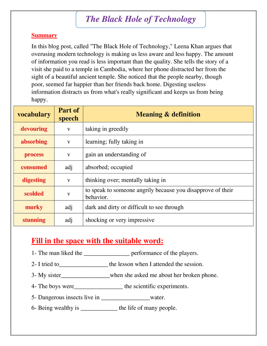 The Black Hole of Technology Summary - Page 1