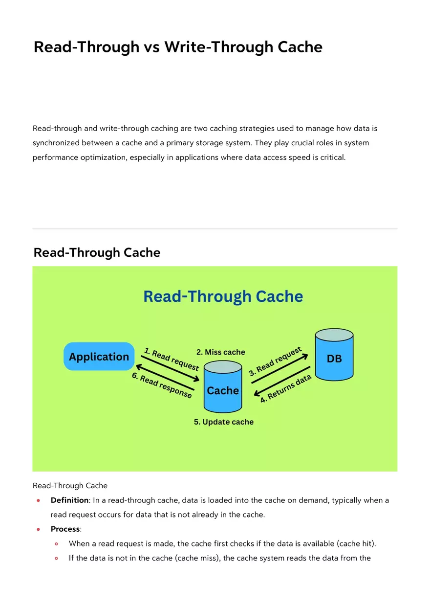 Read-Through vs Write-Through Cache - Page 1