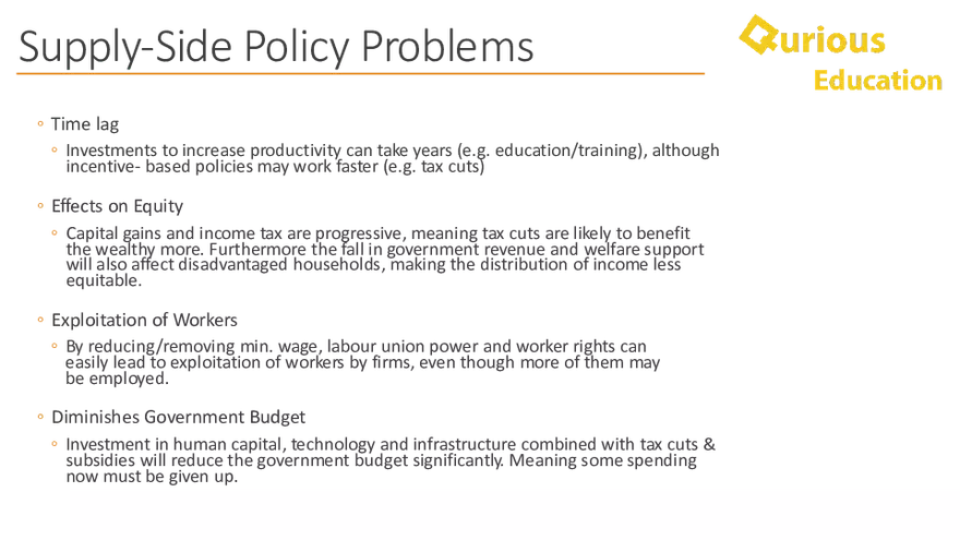 Supply Side Policy Economics Notes a Level IB - Page 12